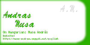 andras musa business card