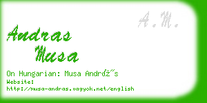 andras musa business card